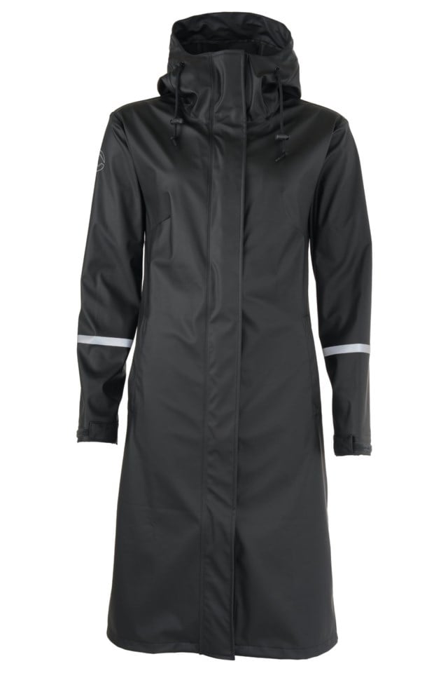Båtsfjord lang regnkåpe Black Dame - 1