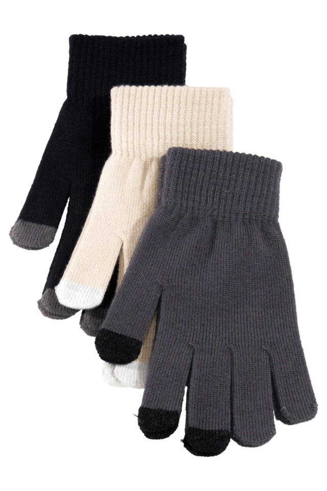 Klippfjell smarttouch ullhansker 3-pack Rainy Day / Jet Black / Ebony - 1