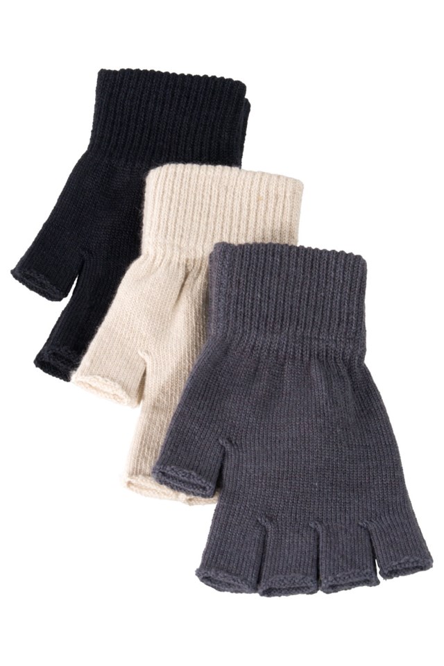 Klippfjell fingerløse ullhansker - 3-pack Rainy Day / Jet Black / Ebony - 1