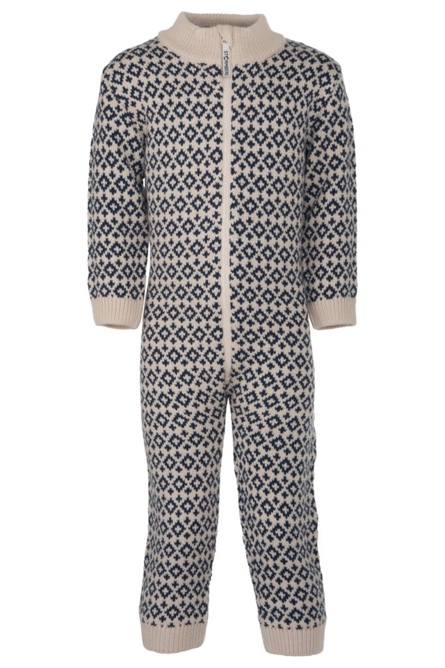 Nordstien strikket heldress barn 1-7 Beige|Blue Barn - 1