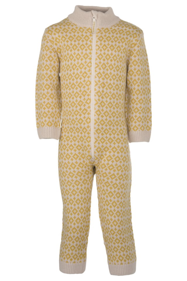 Nordstien strikket heldress barn 1-7 Beige|Yellow Barn - 1