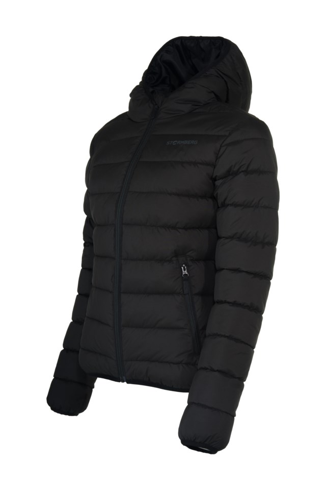Strimfonna vattert jakke m/ hette Jet Black - 1
