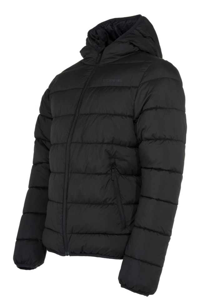 Strimfonna vattert jakke m/ hette Jet Black - 1