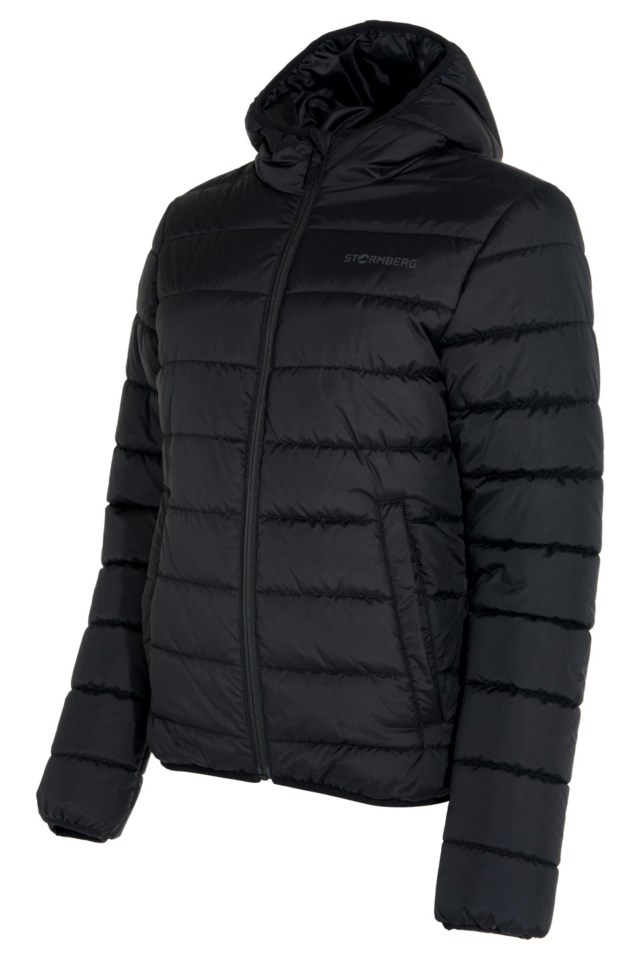 Strimberg vattert jakke m/ hette Jet Black - 1