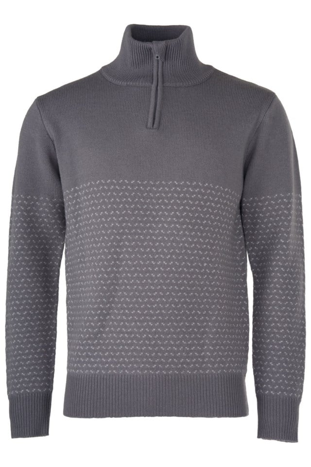 Vaberg Half Zip ullgenser Grey Herre - 1