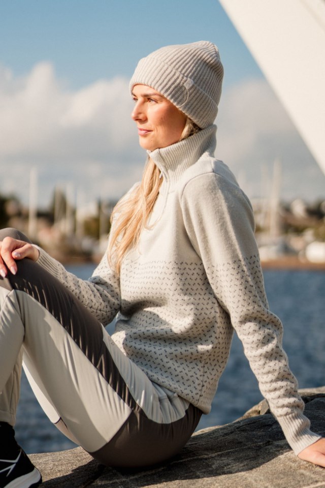 Vaberg Half Zip ullgenser Grey Dame - 1