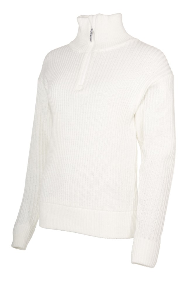 Bondalen Half Zip strikkegenser Turtledove - 1