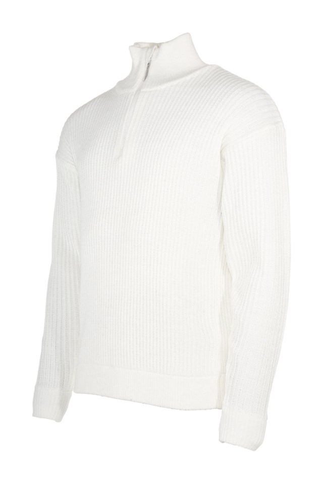 Bondalen Half Zip strikkegenser Turtledove - 1