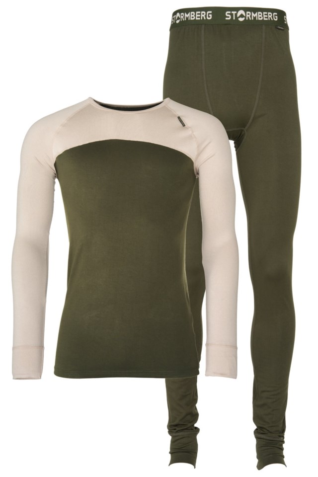 Rondane bambus superundertøysett Beige|Green Herre - 1