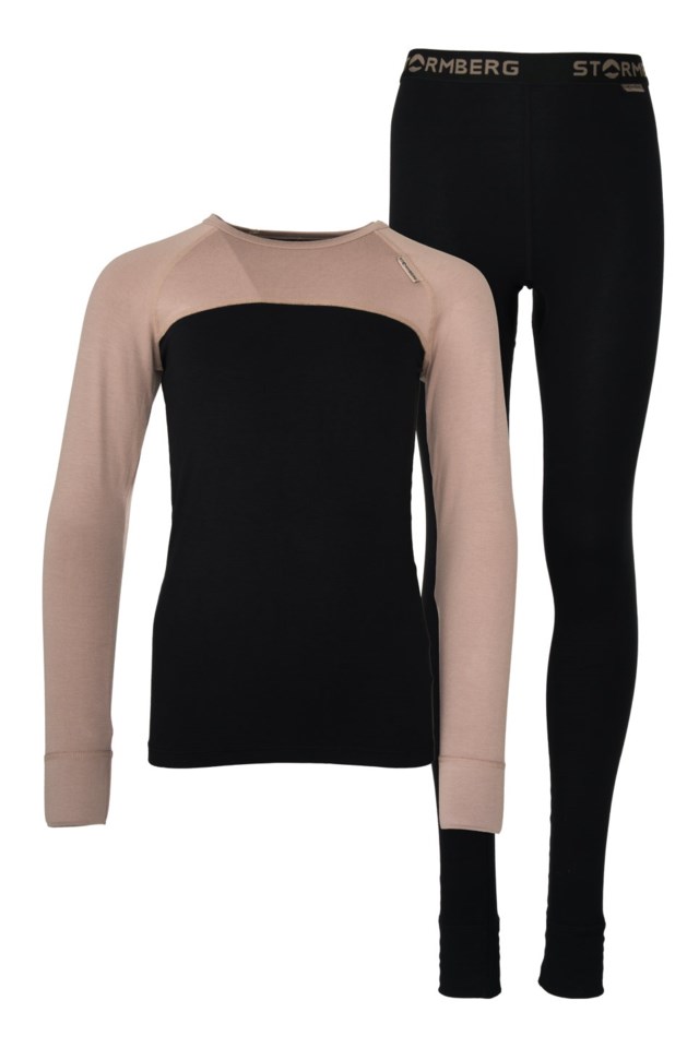 Rondane bambus superundertøysett barn 8-14 Black|Beige Barn - 1