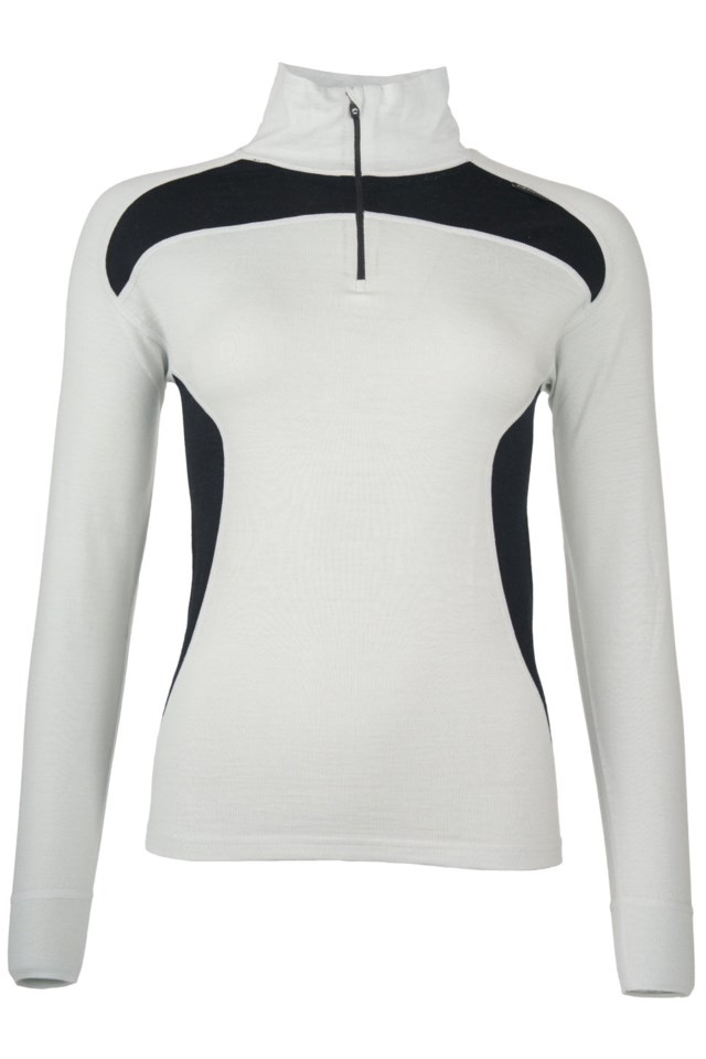Polarfjell Half Zip ulltrøye Black|Grey Dame - 1