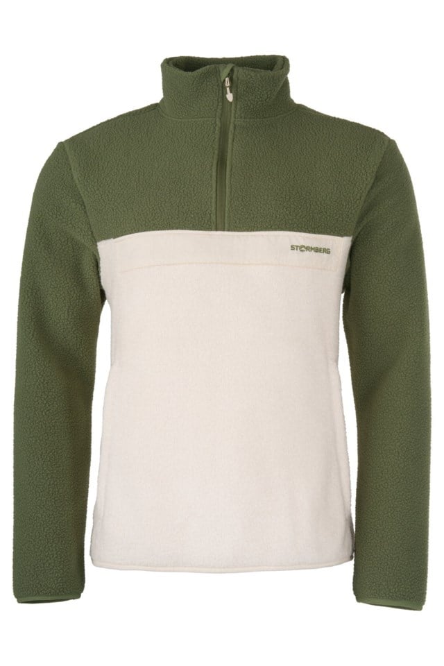 Polarfjord Half Zip sherpagenser Beige|Green Herre - 1
