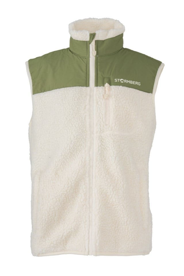 Åkrafjell sherpavest barn 8-14 Beige|Green Barn - 1