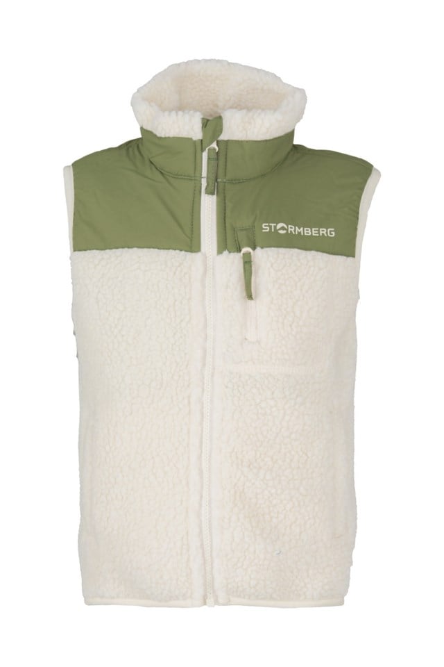 Åkrafjell sherpavest barn 1-7 Beige|Green Barn - 1