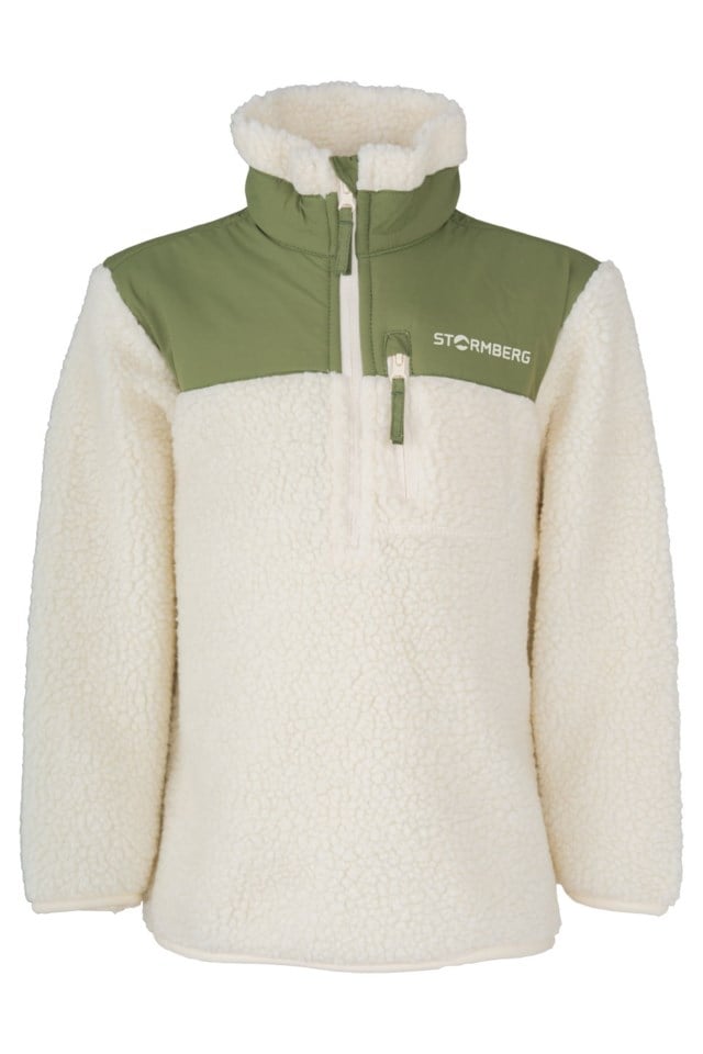 Åkrafjell Half Zip sherpagenser barn 1-7 Beige|Green Barn - 1