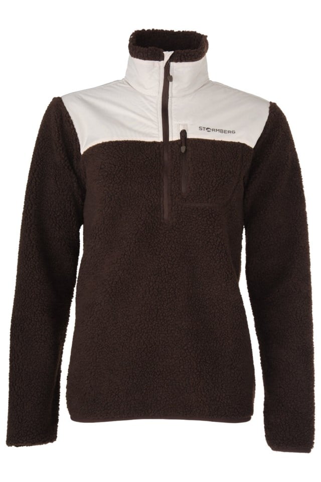Åkrafjell Half Zip sherpagenser Brown Dame - 1