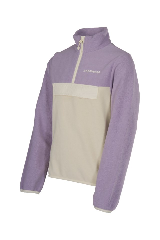 Lyngør Half Zip fleecegenser barn 8-14 Beige|Purple Barn - 1