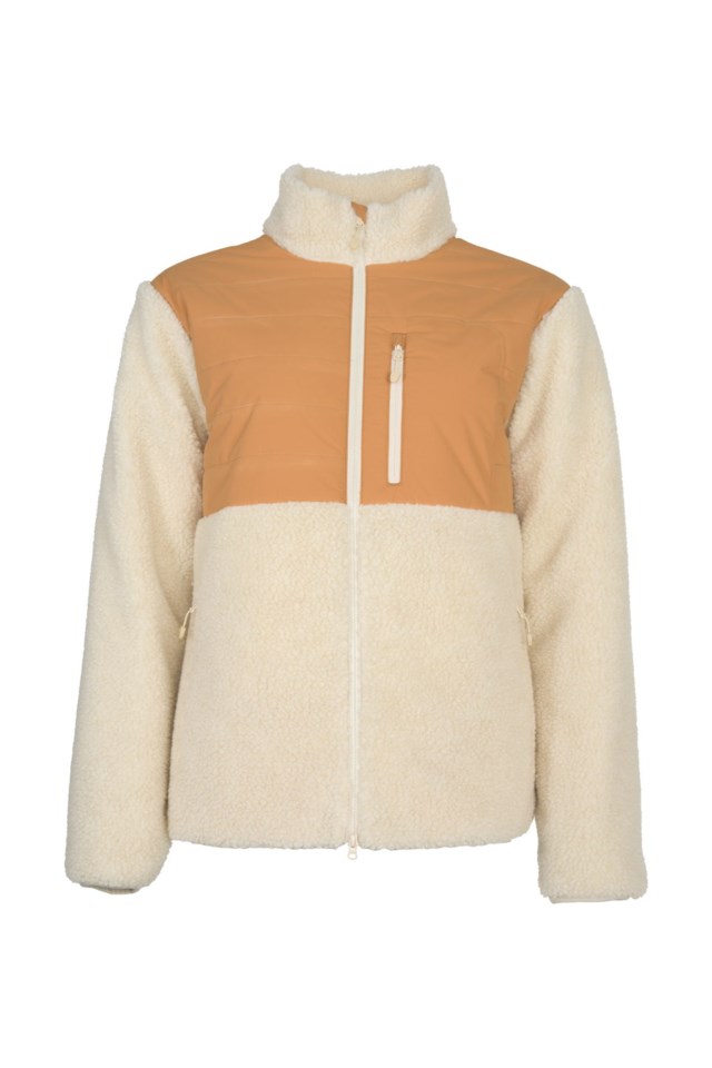 Lomseggen vindstopp sherpajakke Brown|Beige Dame - 1