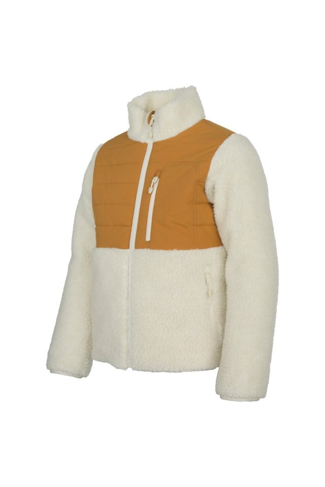 Lomseggen vindstopp sherpajakke barn 8-14 Brown|Beige Barn - 1