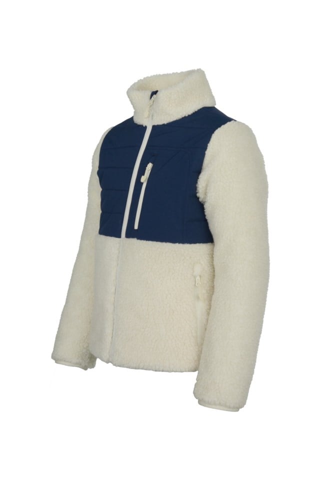 Lomseggen vindstopp sherpajakke barn 8-14 Beige|Blue Barn - 1