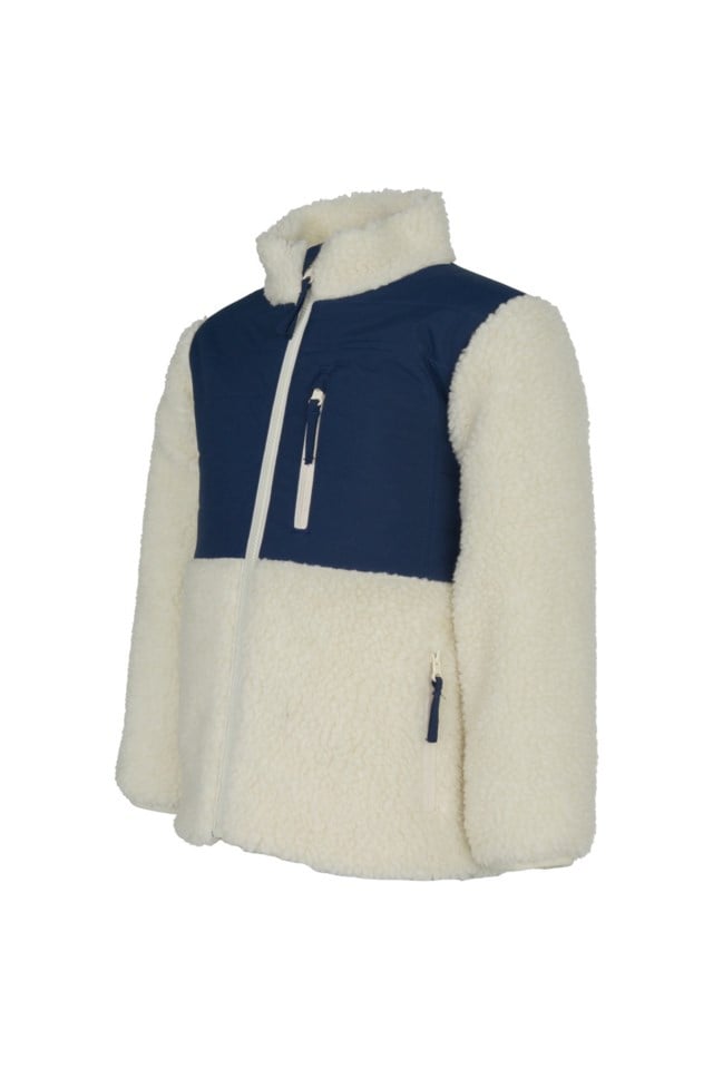 Lomseggen vindstopp sherpajakke barn 1-7 Beige|Blue Barn - 1