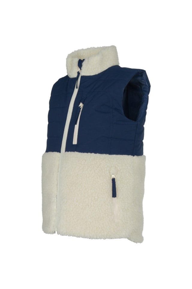 Lomseggen vindstopp sherpavest barn 1-7 Beige|Blue Barn - 1