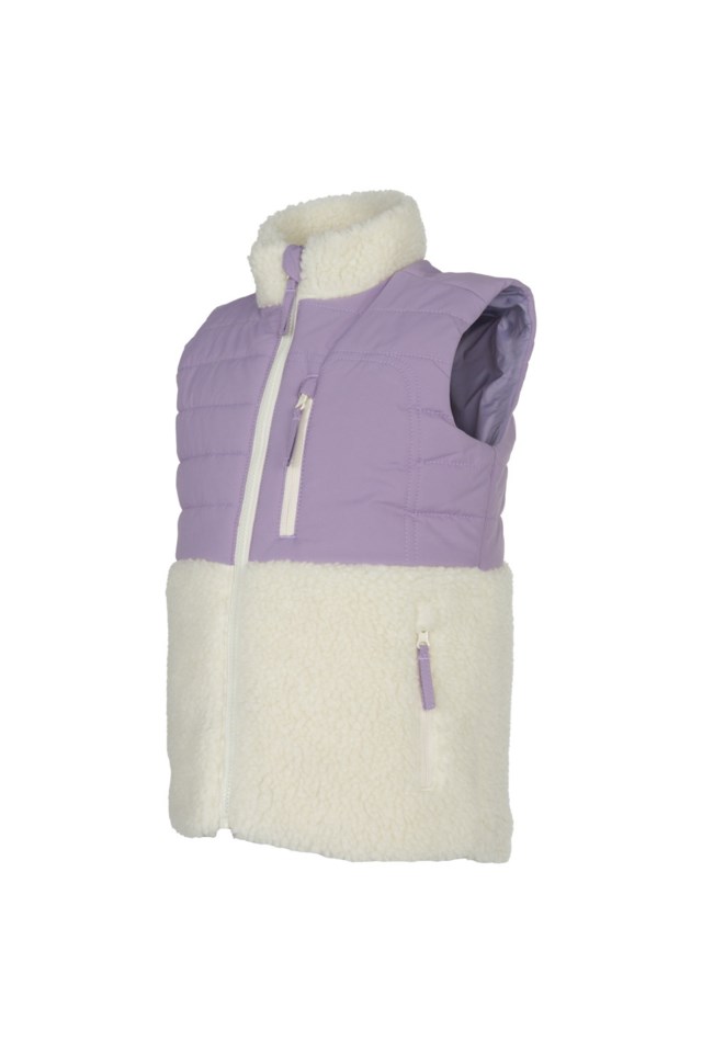 Lomseggen vindstopp sherpavest barn 1-7 Beige|Purple Barn - 1