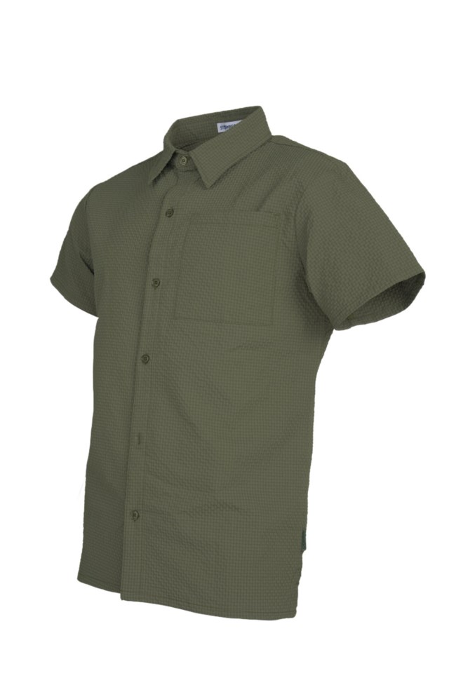 Klepp skjorte i krepp Green Herre - 1