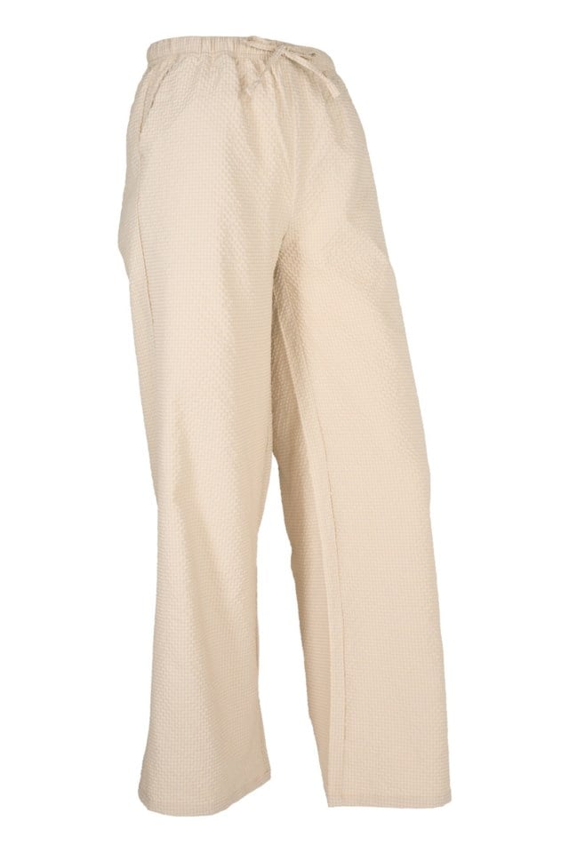 Klepp bukse i krepp Beige Dame - 1