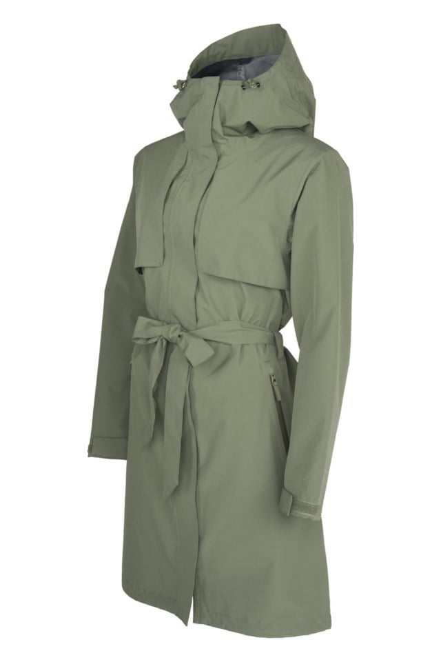 Henningsvær vanntett trenchcoat Green Dame - 1