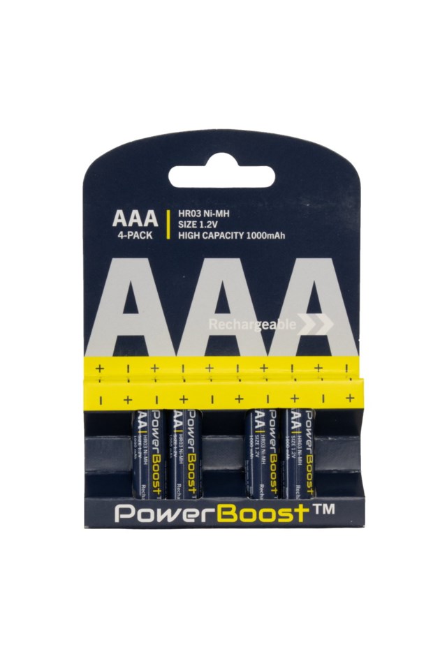 PowerBoost AAA oppladbare batteri 4-pack Blue Turutstyr - 1