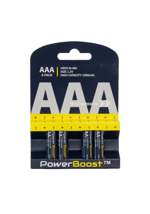 POW erBoost AAA oppladbare batteri 4-pack