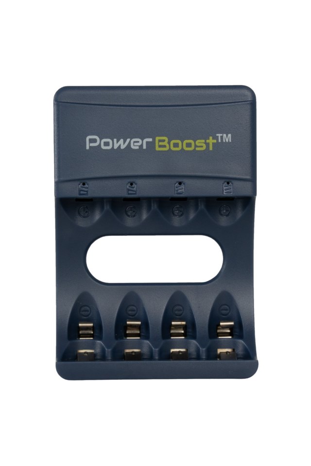 PowerBoost USB-lader for oppladbare batterier Blue Turutstyr - 1