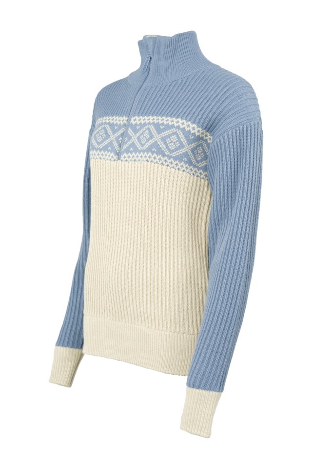 Voss Half Zip strikkegenser Blue Dame - 1