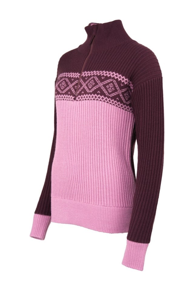 Voss Half Zip strikkegenser Pink|Purple Dame - 1