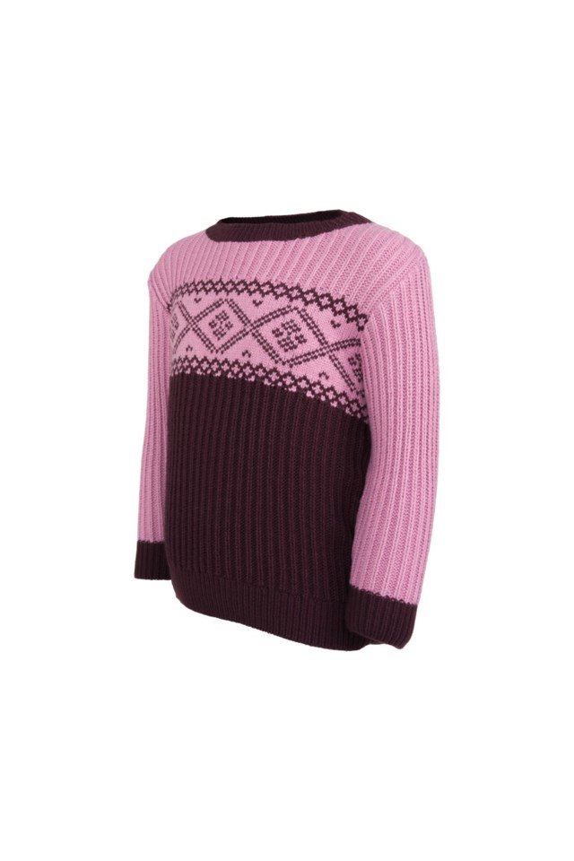 Voss strikkegenser barn 1-7 Pink Barn - 1