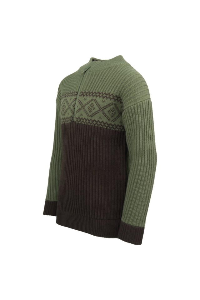 Voss Half Zip strikkegenser barn 8-14 Green Barn - 1