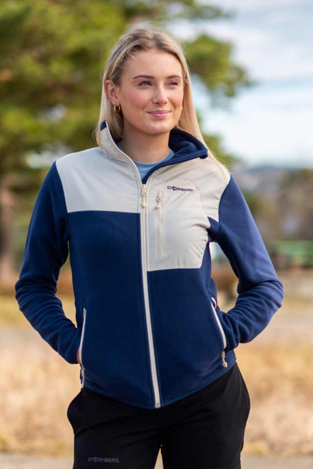 Visbretinden fleecejakke Dress Blues / Sandshell - 1