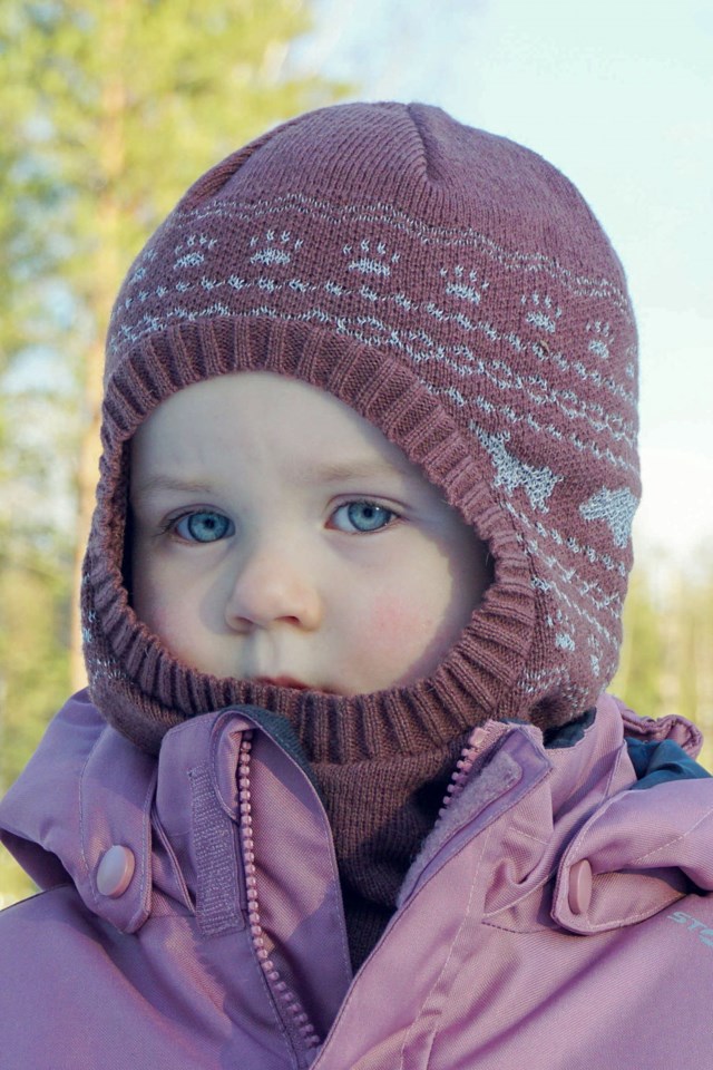 Alvdal ullbalaklava med refleks Pink Barn - 1