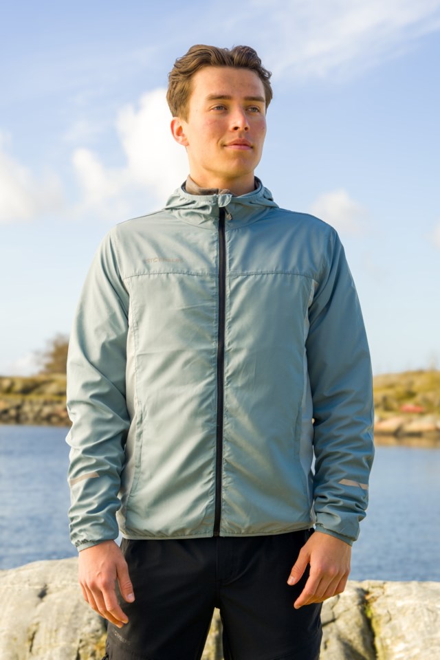 Vindestad packable vindjakke Green Herre - 1