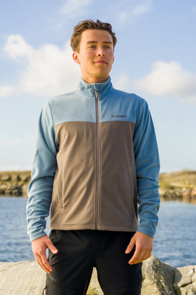 Lindefjell fleecejakke Spring Lake / Dark Gull Gray - 1