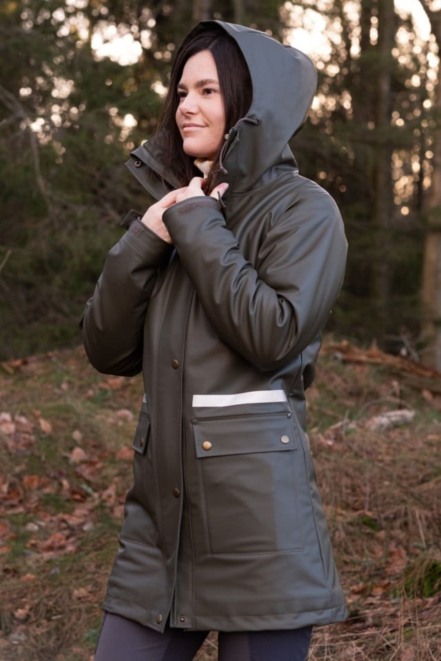 Vestergapet fôret regnparkas Green Dame - 1