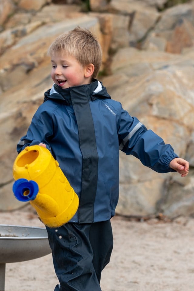 Regnfoss resirkulert regnjakke barn 1-7 Blue Barn - 1
