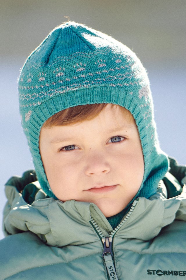Alvdal ullbalaklava med refleks Oil Blue - 1