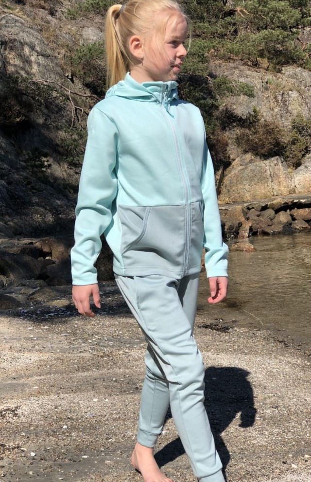 Viknadal resirkulert joggebukse barn 8-14 Turquoise Barn - 1