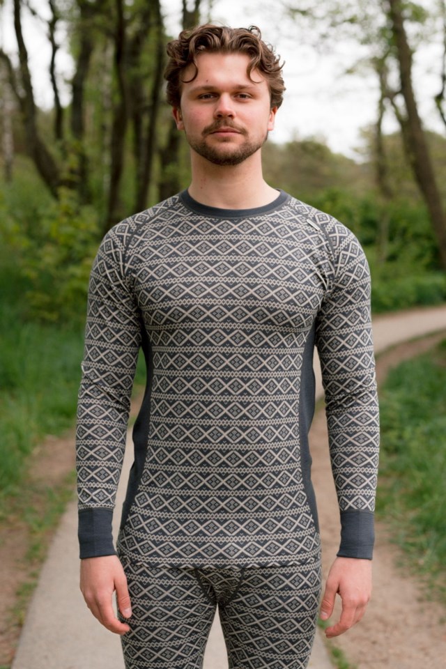 Voss 2-lags ulltrøye Ebony / Oxford Tan - 1