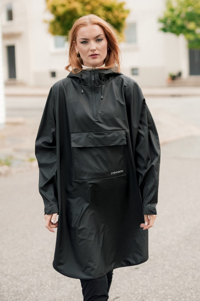 Lindesnes regnponcho Jet Black - 1