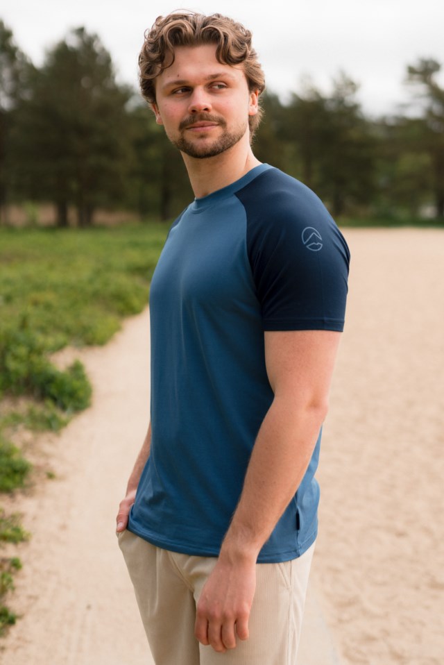 Aurland stretch t-skjorte Blue Herre - 1