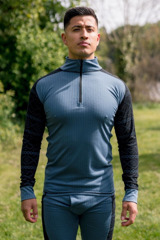 Halsafjell Half Zip trøye Blue Herre - 1
