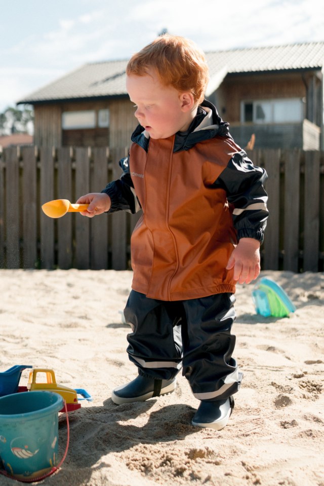 Bergen resirkulert regnjakke barn 1-7 Blue|Orange Barn - 1